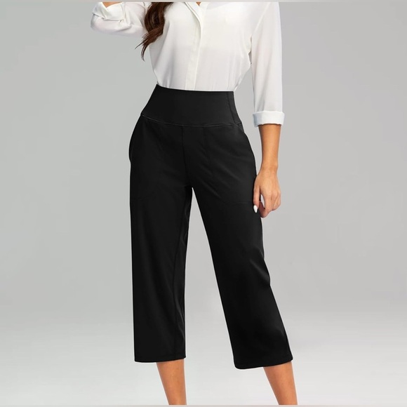 NEW - Small Rosvigor Black 
Capri loose Active Yoga Pants - Picture 5 of 9